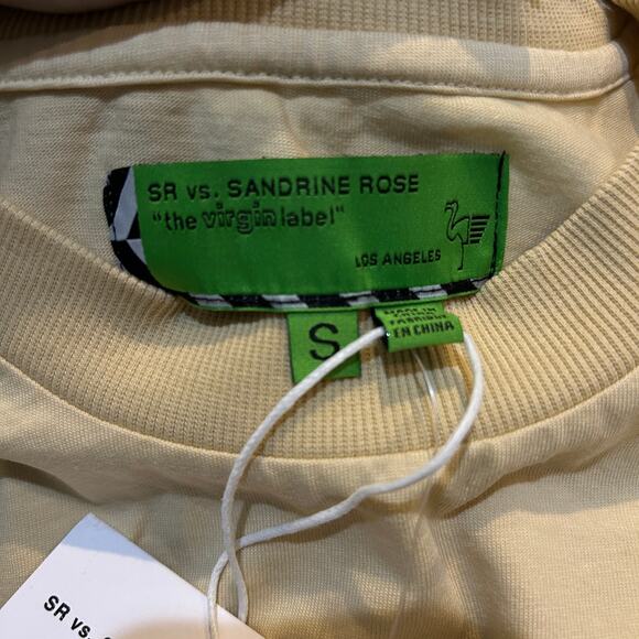 Sandrine Rose Oversized Shoulder Pad Crew Neck T-Shirt Sunflower Women Small NWT - Picture 2 of 9